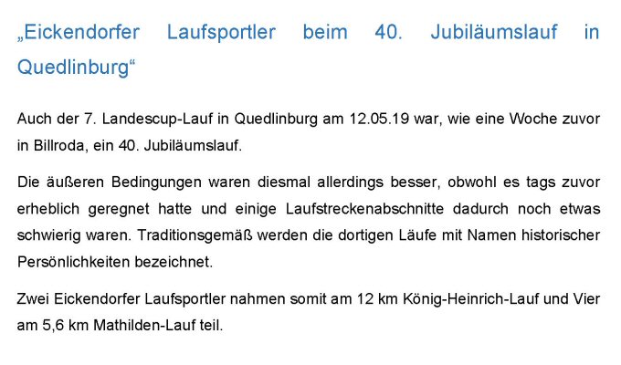 Quedlinburg Bericht